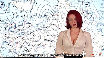 Weather Forecast Presenter Fucks on Live News and Receives Two Cumshots POV